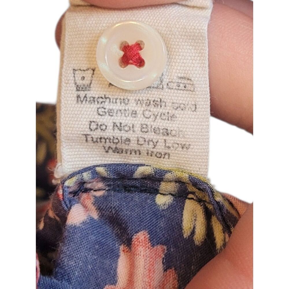 Printfresh Navy Floral & Bird Button-Up Pajama Top Size XS - Picture 5 of 6